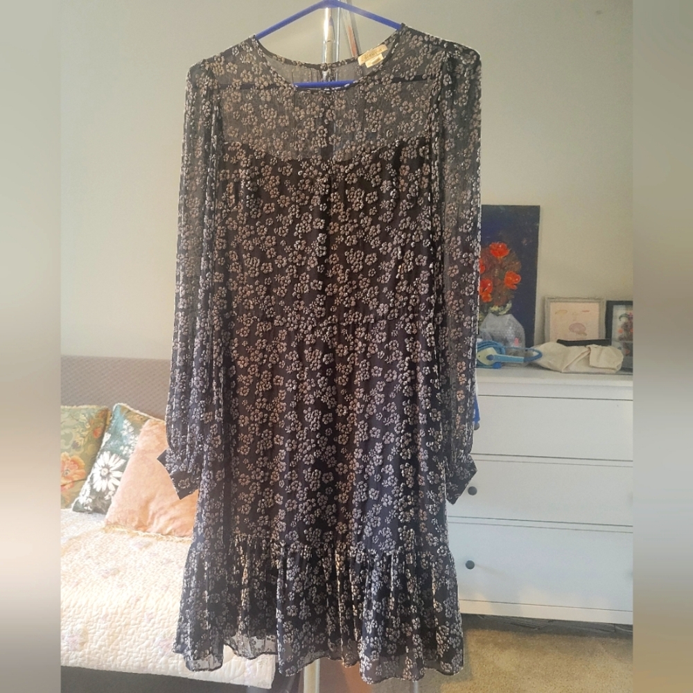 Shoshanna silk velvet dress